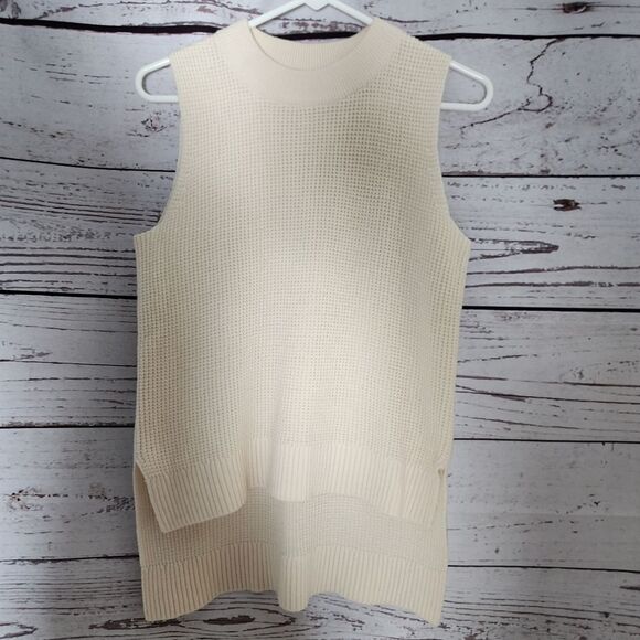 Paper Denim & Cloth Cream Sleeveless Wool Sweater XS - Picture 9 of 10